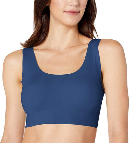 Comfort Revolution Wireless T-Shirt Bra, Wireless Full-Coverage Bra, Pullover Wirefree T-Shirt Bra In the Navy/Navy / Medium