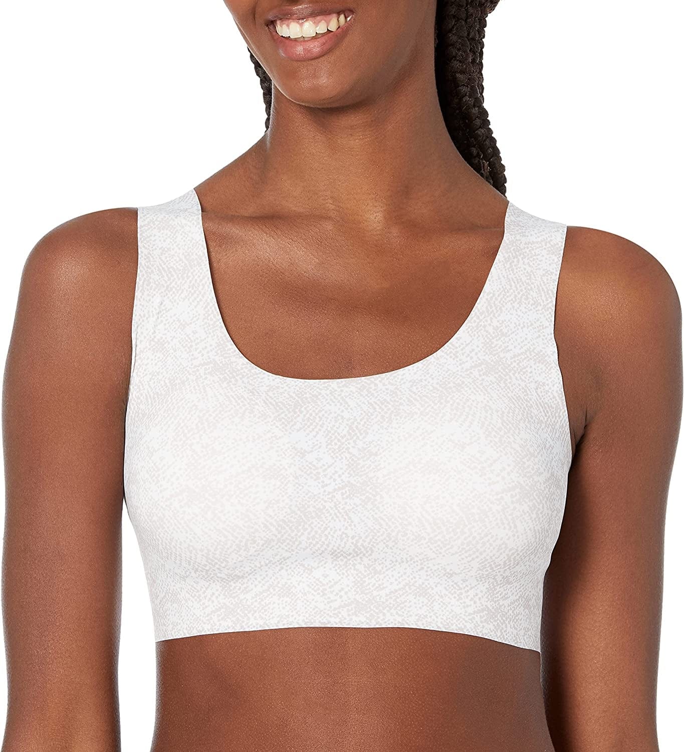 Comfort Revolution Wireless T-Shirt Bra, Wireless Full-Coverage Bra, Pullover Wirefree T-Shirt Bra White Print / 3X-Large