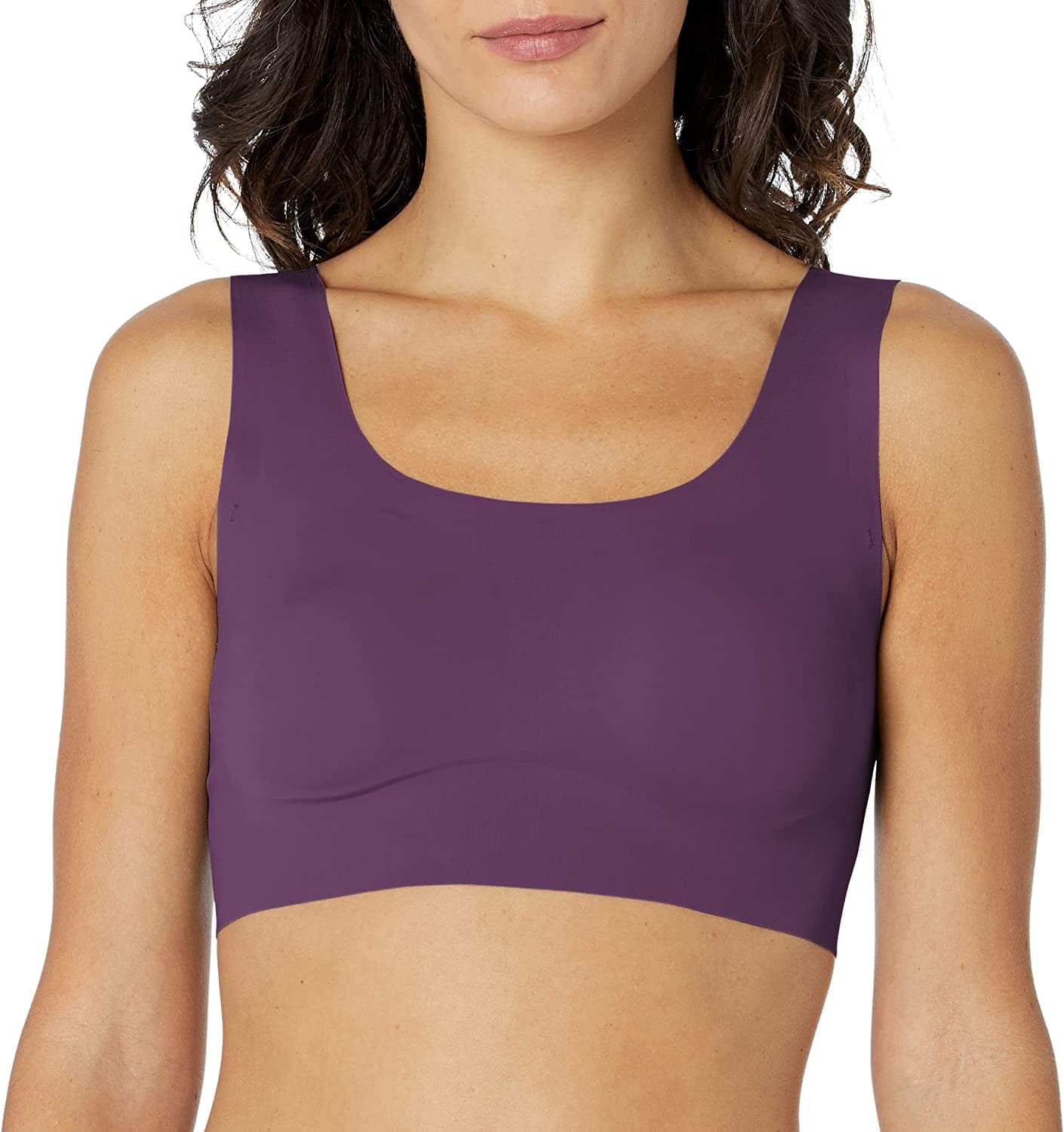 Comfort Revolution Wireless T-Shirt Bra, Wireless Full-Coverage Bra, Pullover Wirefree T-Shirt Bra Blackberry Jam / X-Large