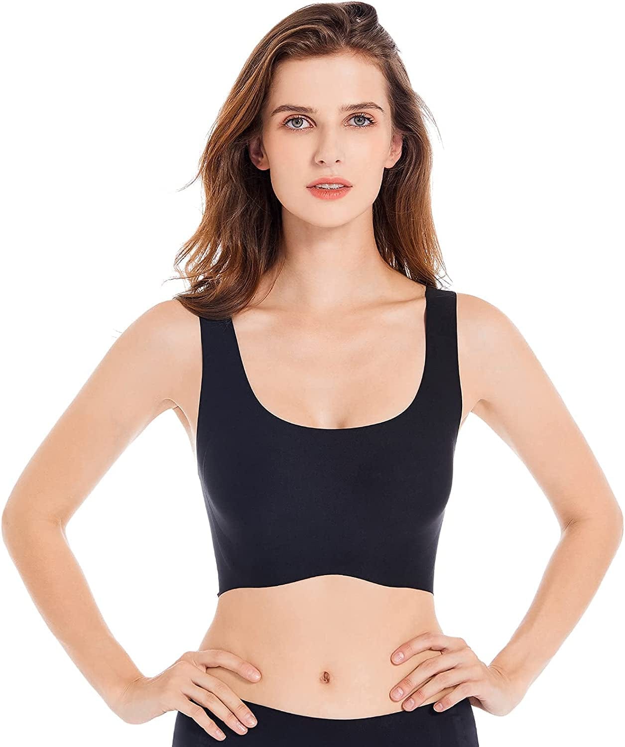 Comfort Wireless Sleep Bras for Women, Seamless Invisiable Soft Daily Bra Yoga Leisure Bralette with Removable Pads