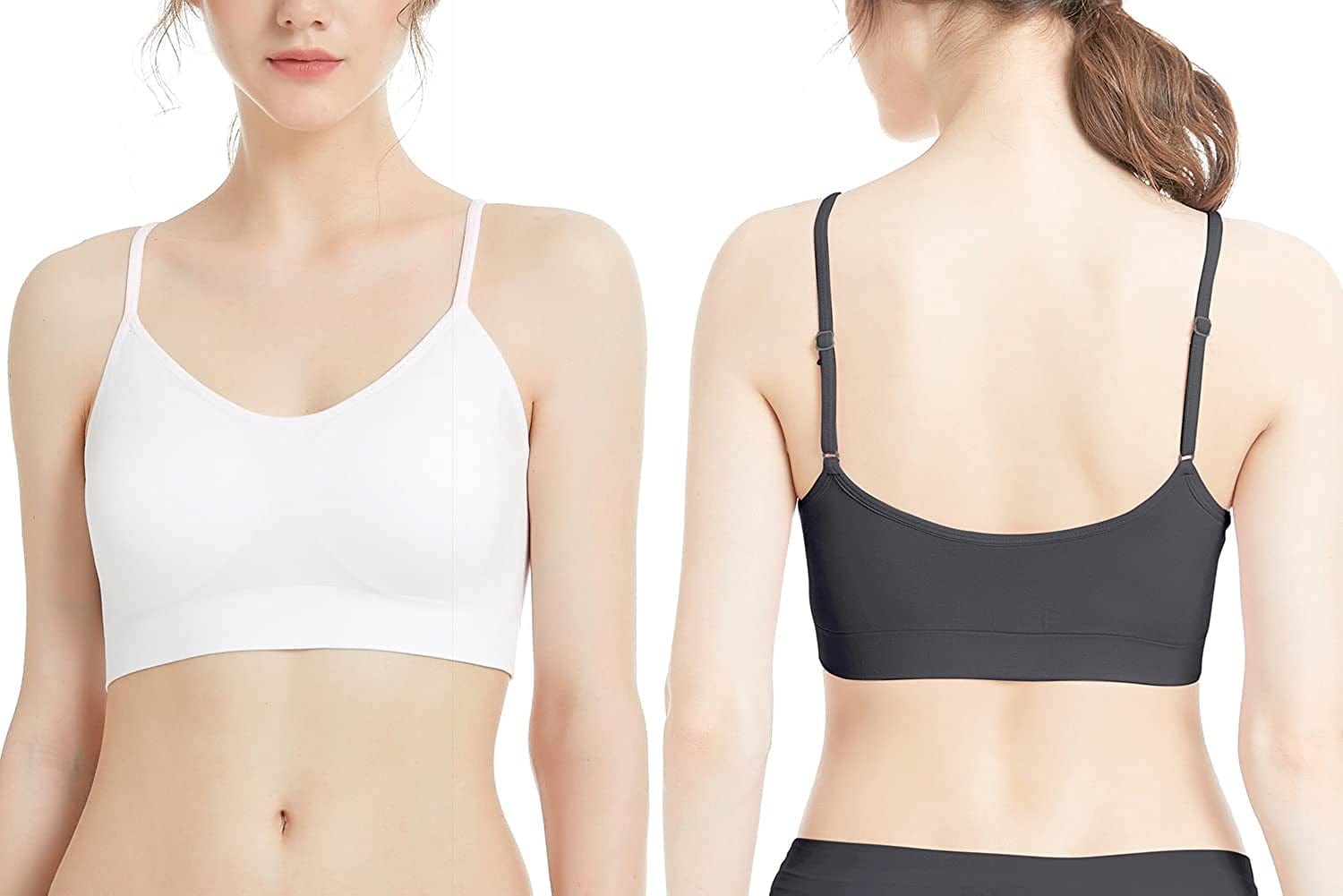 Comfyin Padded Bralette for Women Straps Sleep Bras Seamless Yoga Bras 3 Pack