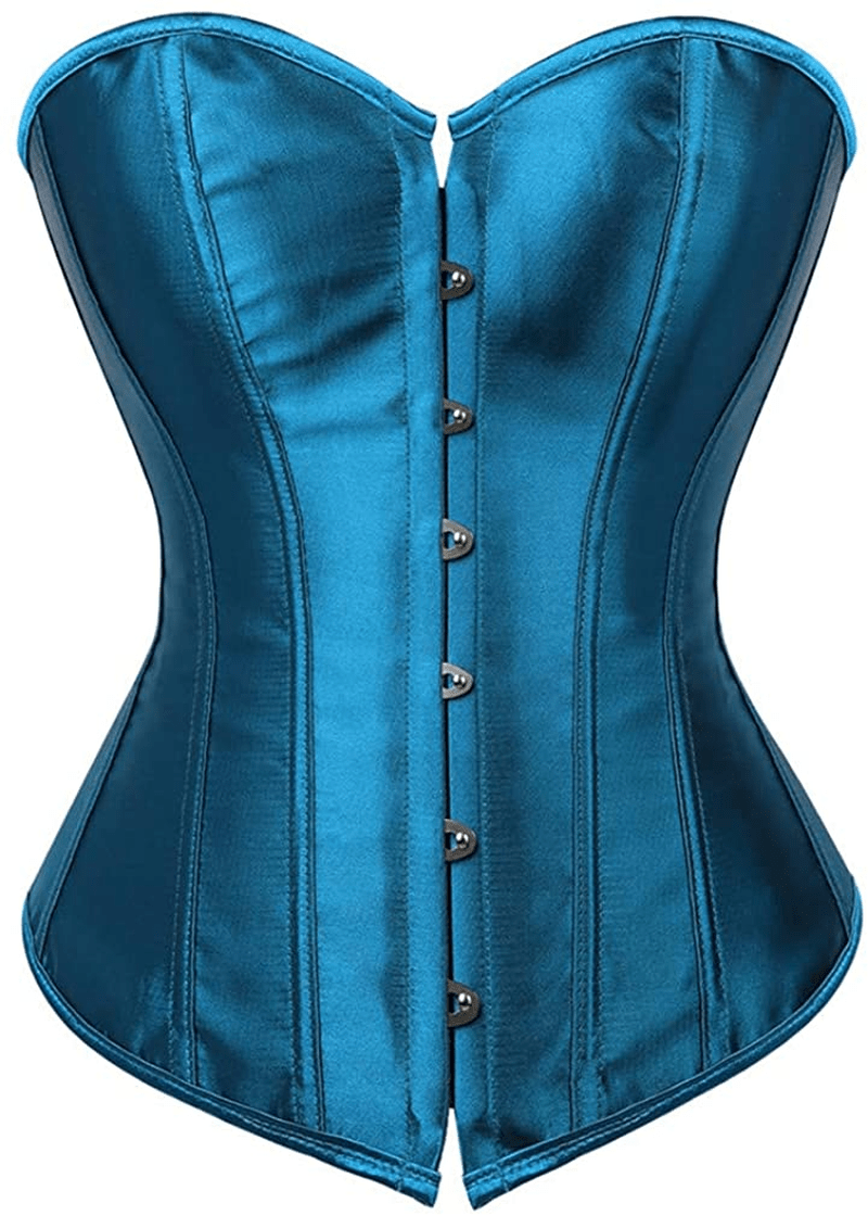 Corsets for Women plus Size Black Corset Sexy Bustier Corset Top Lingerie Apparel & Accessories > Clothing > Underwear & Socks > Lingerie frawirshau Teal Blue X-Large 