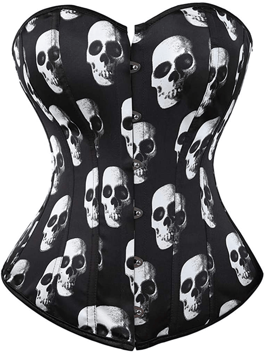 Corsets for Women plus Size Black Corset Sexy Bustier Corset Top Lingerie Apparel & Accessories > Clothing > Underwear & Socks > Lingerie frawirshau Skull Small 