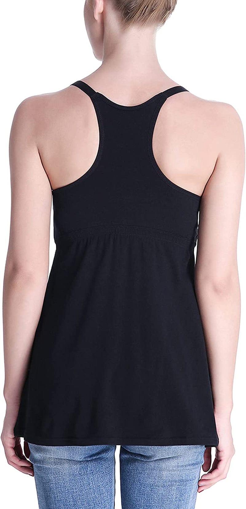 Cotton Nursing Tank Tops Maternity Cami with Shelf Bra Breastfeeding Shirts Pregnancy Clothes
