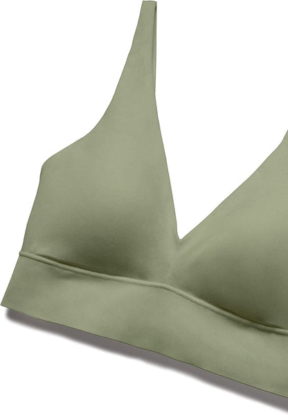 Cozy Wireless Plunge Bra for Women, Buttery Soft Comfort Seamless Everyday Bra with Embedded Pad