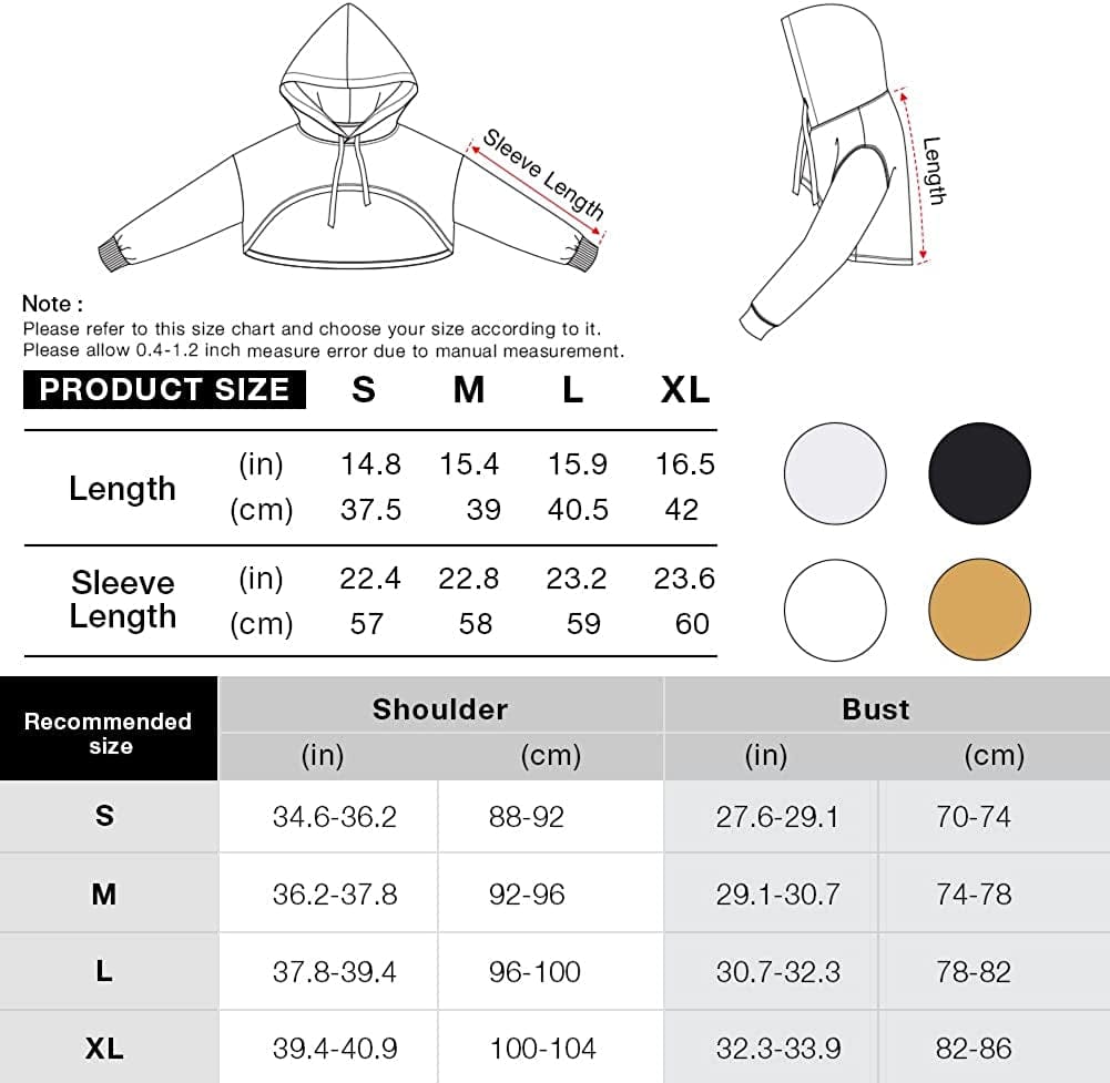 Cropped Top Hoodie Women - Long Sleeve Workout Super Crop Top Sweatshirt plus Size Gym Cute Cut-Out Pullover