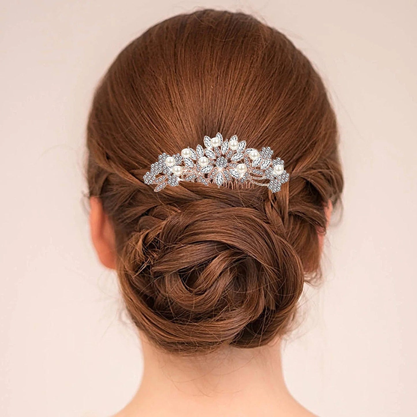 Crystal Bridal Jewelry Set for Prom Wedding Bride Bridesmaids Vintage Rhinestone Necklace Earrings Bracelet Comb for Women