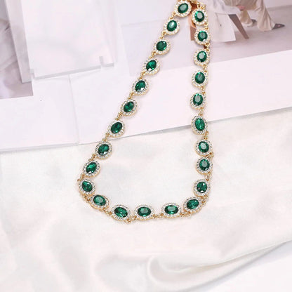 Crystal Jewelry Set for Women, Rhinestone Multicolor Zirconia Choker Necklace and Dangle Earring Sets Bride Bridesmaid Gift Party Prom Jewelry Set
