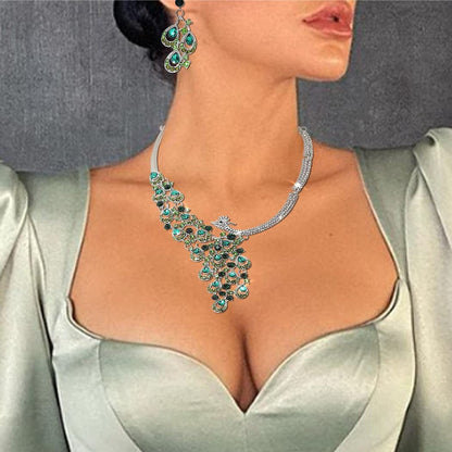 Crystal Necklace Gold Bib Style Necklace