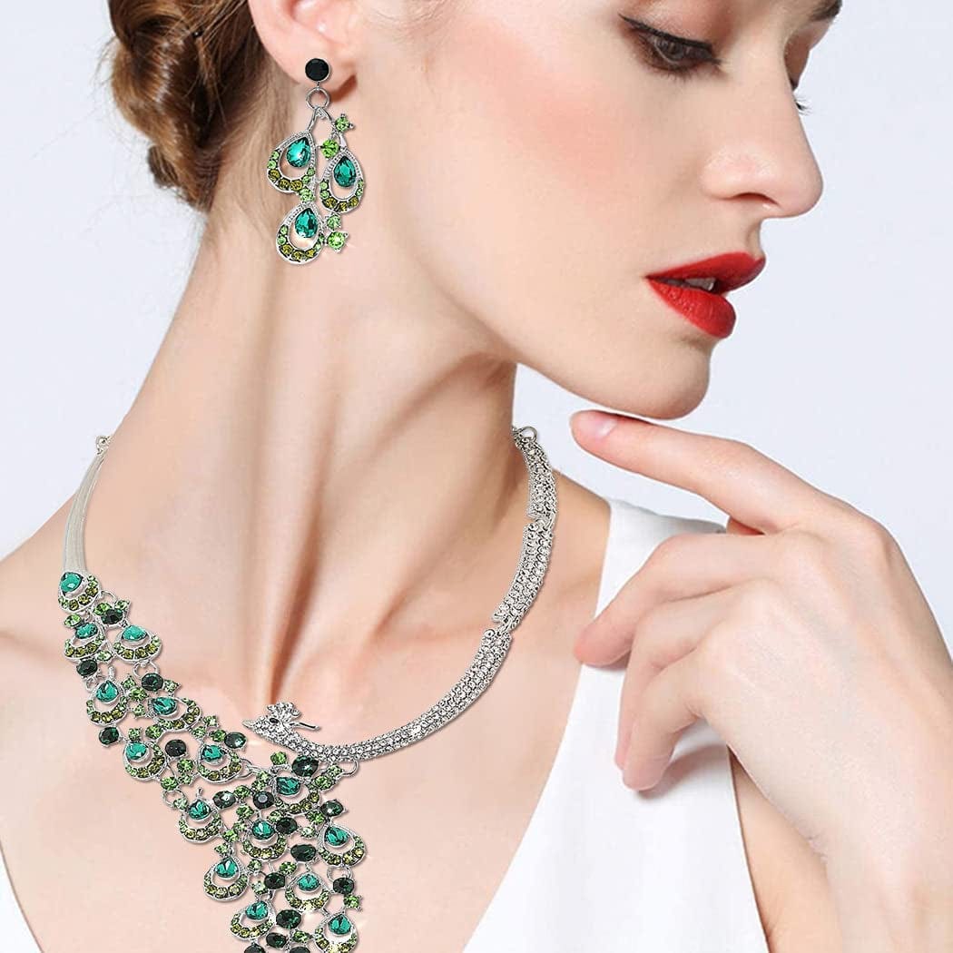 Crystal Necklace Gold Bib Style Necklace