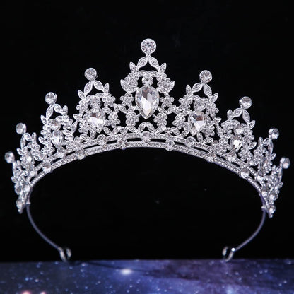 Crystal Tiaras and Crowns for Women Princess Girls,Jeweled Wedding Tiara for Bride,Birthday, Cosplay （GE1001） Sliver