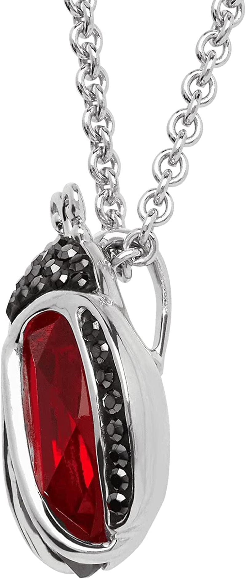 Crystaluxe Ladybug Pendant Necklace with Crystals in Sterling Silver