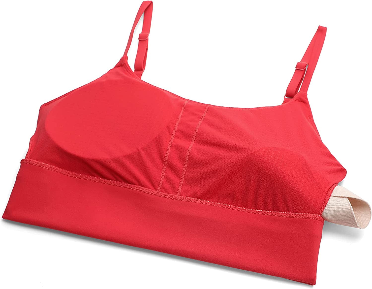 CRZ YOGA Adjustable Longline Sports Bra for Women - V Back Wireless Workout Padded Yoga Bra Cropped Tank Tops