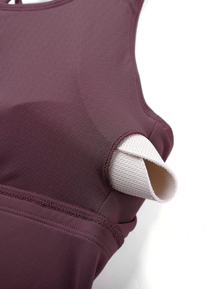 CRZ YOGA Strappy Longline Sports Bras for Women - Wirefree Padded Criss Cross Yoga Bras Cropped Tank Tops