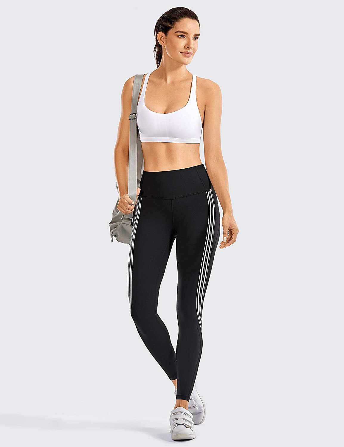 CRZ YOGA Strappy Sports Bras for Women - Criss Cross Back Sexy Wireless Padded Yoga Bra Cute Workout