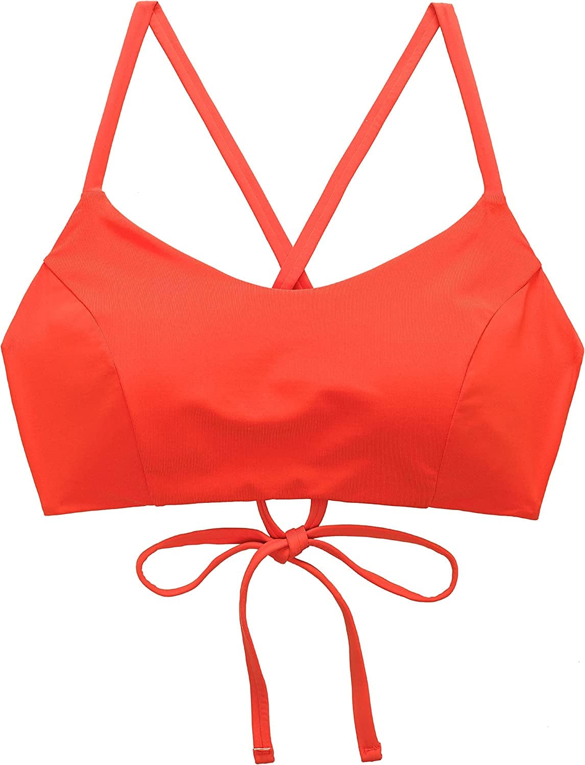 CRZ YOGA Women'S Bikini Top Lace up Swimsuits Crisscross Bathing Suit Swim Sports Bra Padded
