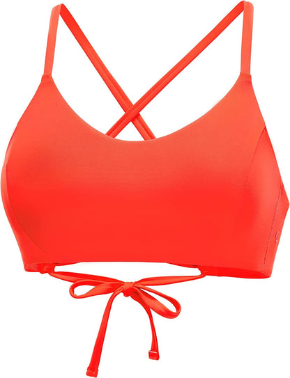 CRZ YOGA Women'S Bikini Top Lace up Swimsuits Crisscross Bathing Suit Swim Sports Bra Padded