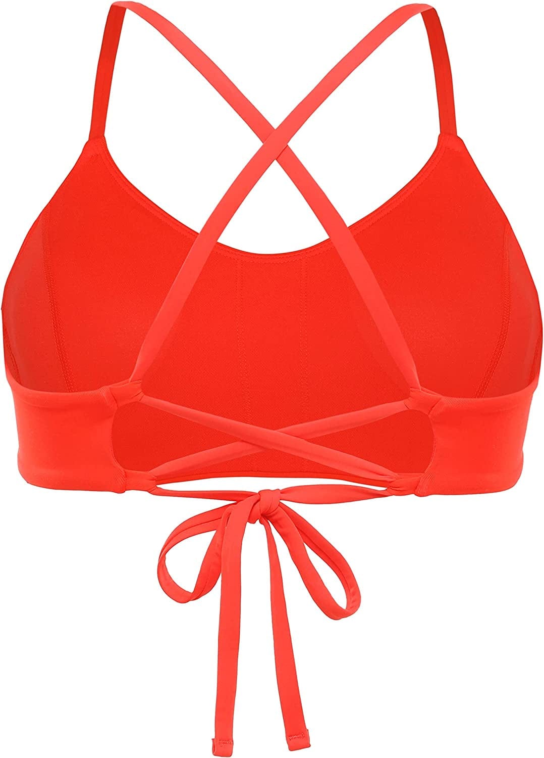 CRZ YOGA Women'S Bikini Top Lace up Swimsuits Crisscross Bathing Suit Swim Sports Bra Padded