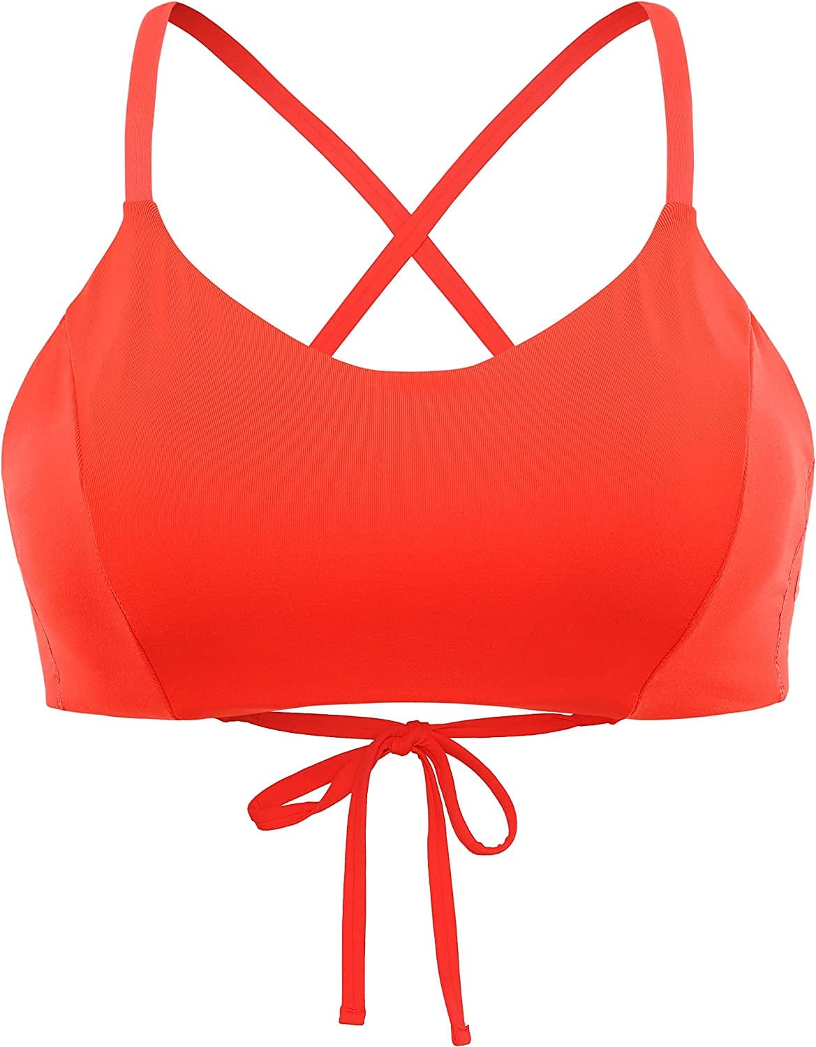 CRZ YOGA Women'S Bikini Top Lace up Swimsuits Crisscross Bathing Suit Swim Sports Bra Padded Poppy / XX-Small