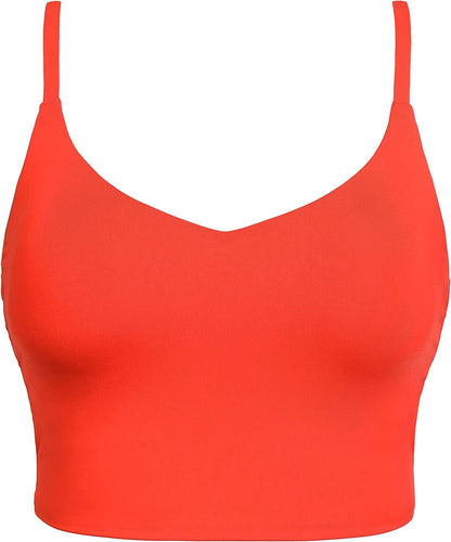 CRZ YOGA Women'S Bikini Tops Adjustable Spaghetti Straps Swimsuit Padded Athletic Bathing Suit Poppy / X-Large