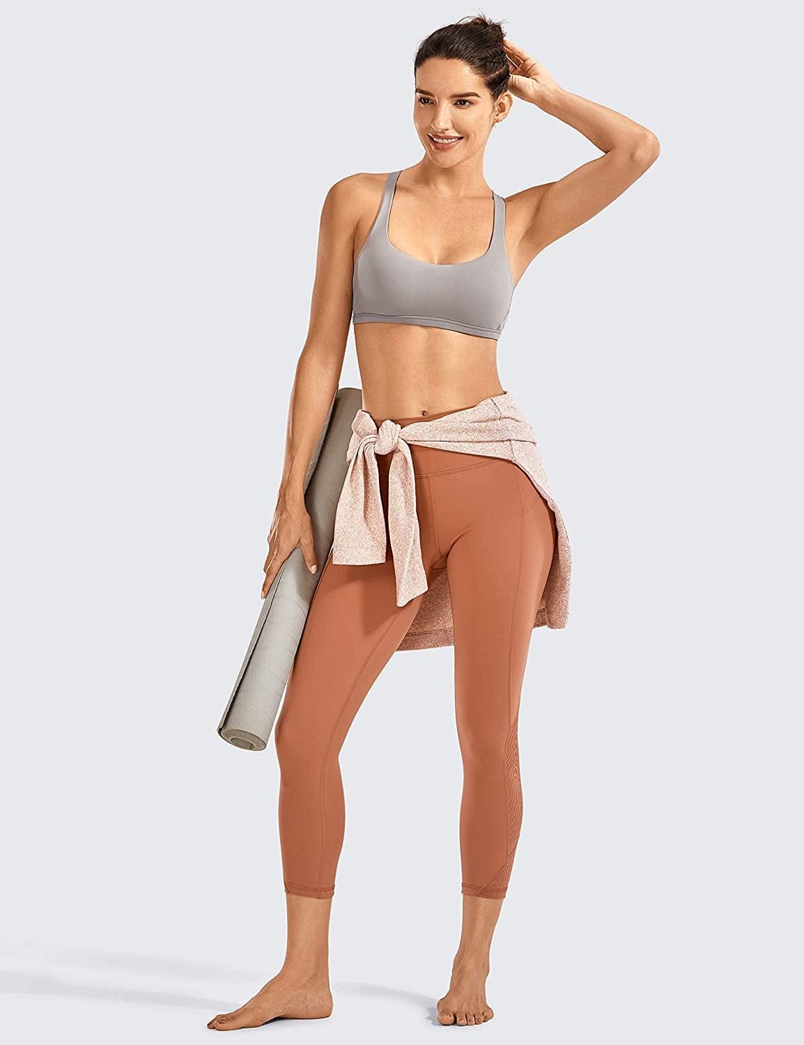 CRZ YOGA Women'S Strappy Sports Bra - Criss Cross Back Padded Low Impact Sexy Cute Workout Yoga Bra