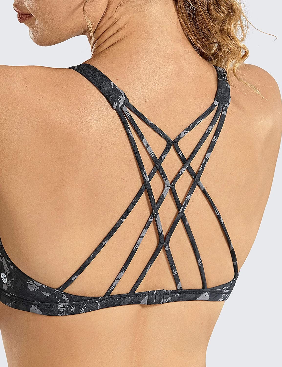 CRZ YOGA Women'S Strappy Sports Bra - Criss Cross Back Padded Low Impact Sexy Cute Workout Yoga Bra