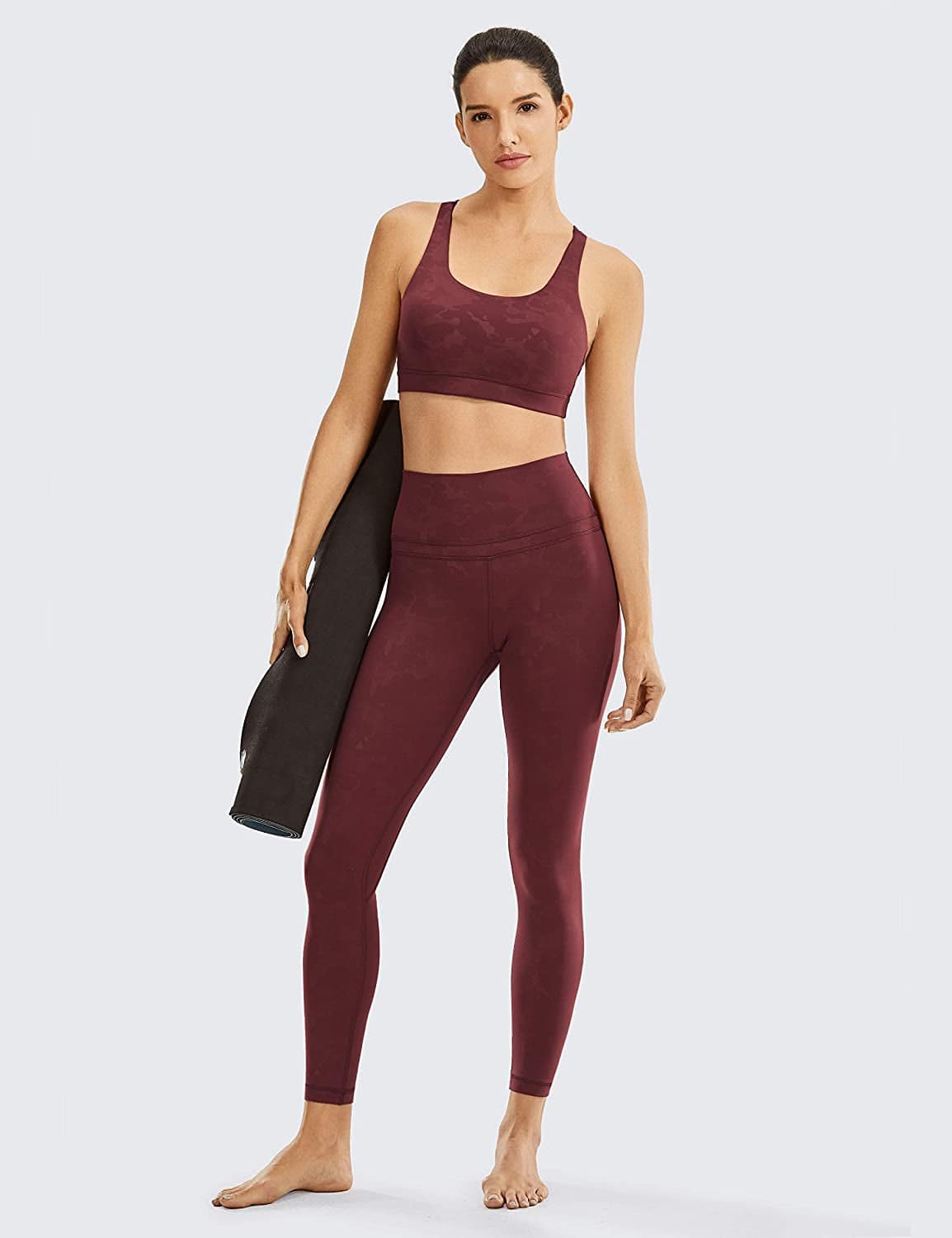 CRZ YOGA Women'S Strappy Sports Bras - Criss Cross Back Workout Padded Wireless Yoga Bra