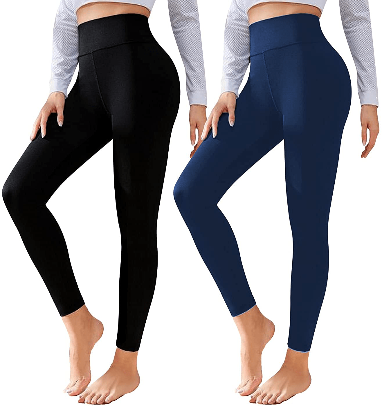 CTHH 2 Pack Leggings for Women-High Waisted Tummy Control Workout Running Black Yoga Pants Apparel & Accessories > Clothing > Activewear CTHH E-2pack(black,navy) Small-Medium 