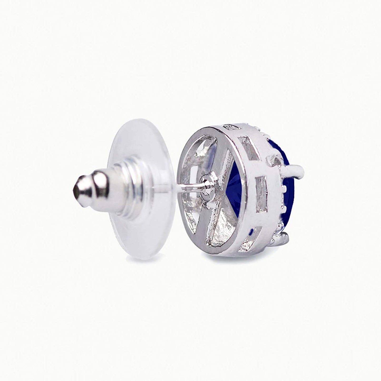 Cubic Zirconia Stud Earrings, 8Mm round Cut, Rhinestone Hypoallergenic Earrings for Women & Girls