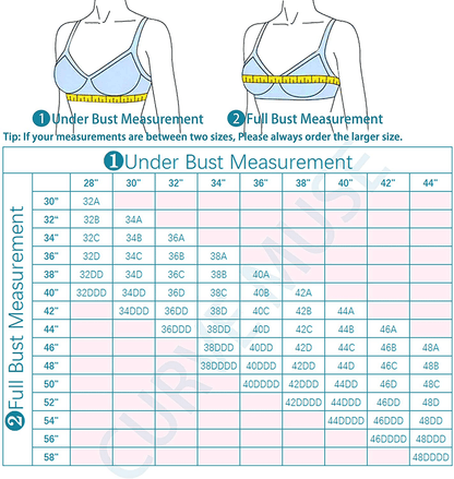Curve Muse Women's Plus Size Push Up Add 1 Cup Underwire Perfect Shape Lace Bras