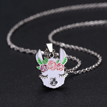 Cute Alpaca Necklace Animal Llama Jewelry Alpaca Stud Earrings Set