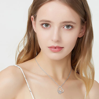 Cute Animal Necklace S925 Sterling Silver Hamster/Tiger/Fox Pendant Necklace Animal Jewelry Gifts for Women Girls Teen