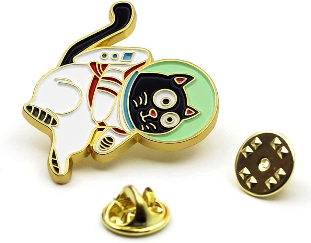 Cute Astronaut Cat Enamel Lapel Pin Space Black Cat Cartoon Enamel Pins for Backpacks Clothing Bag Decor Gifts Astronaut Cat