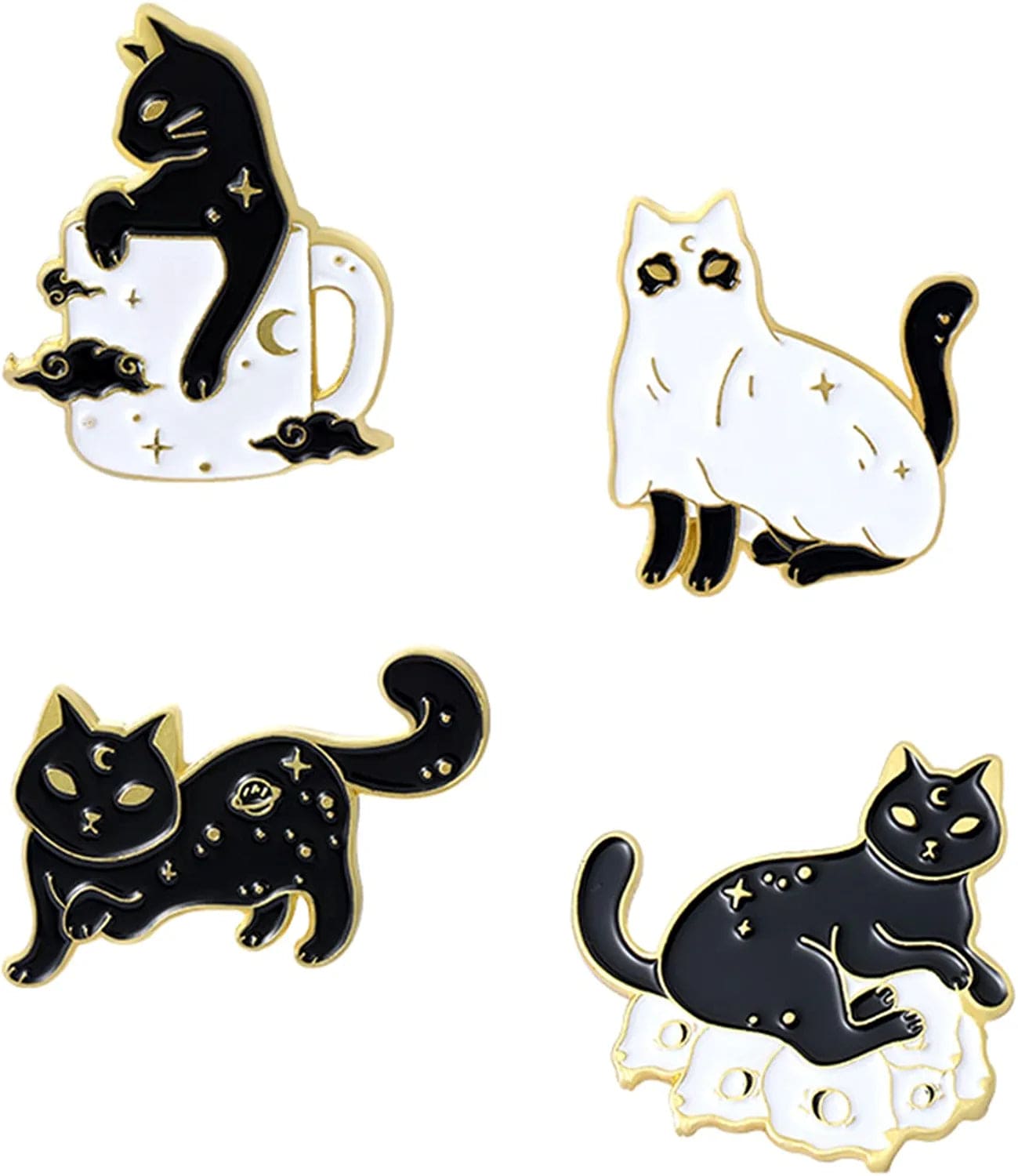Cute Cat Enamel Pins for Backpacks Cat Sushi Rice Ball Enamel Pins Custom Cute Animals Japanese Foods Brooch Cute Kawaii Cat Enamel Pins Set for Jackets Clothes Bag Cartoon Lapel Badge Cartoon Animals Cute Sushi Cat Enamel Backpack Pins Black and white cat