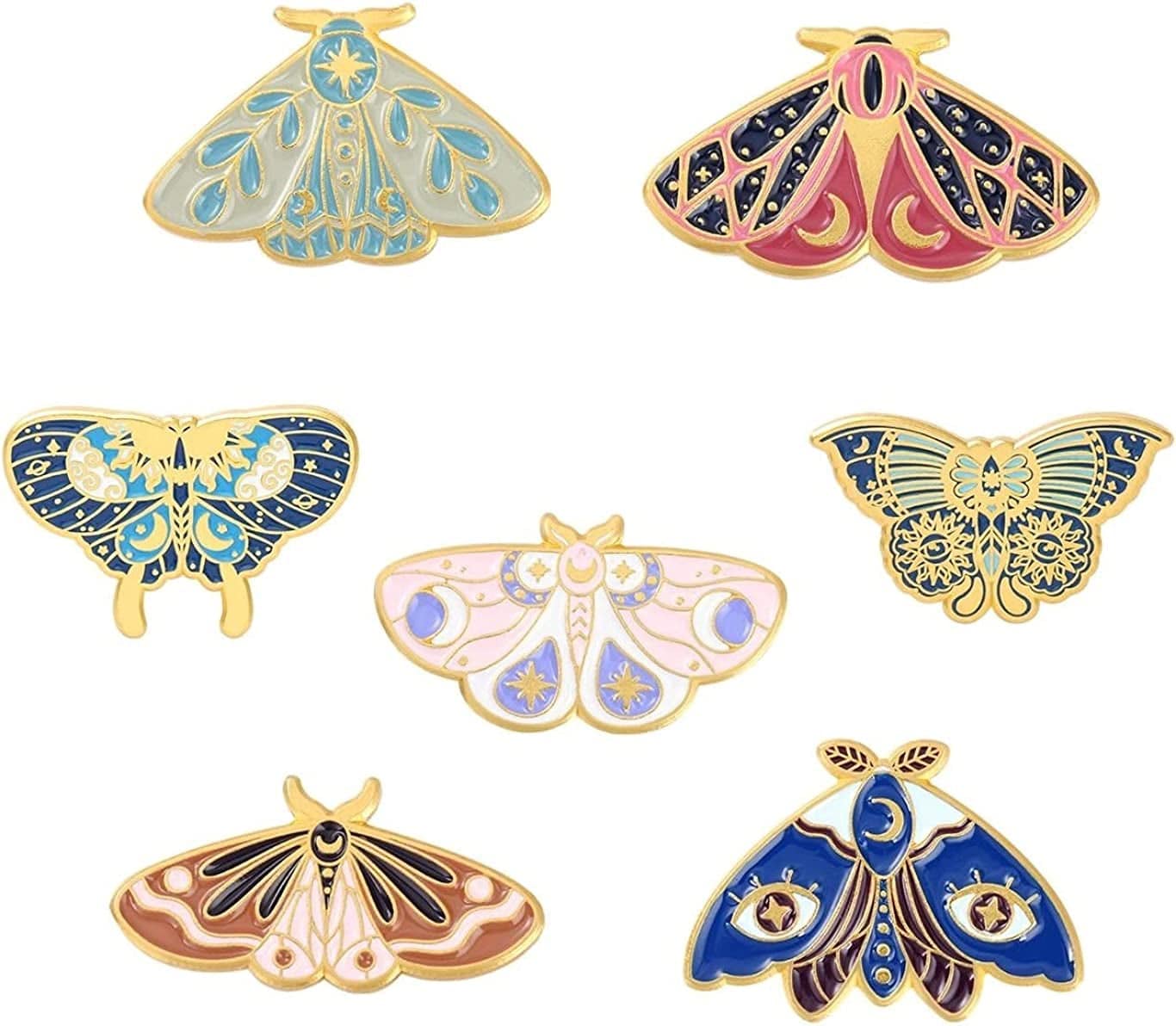 Cute Enamel Pin Set Lapel Pins Brooches Cartoon Brooch Badge Pins for Clothes Bags Backpack for Women Butterfly Set