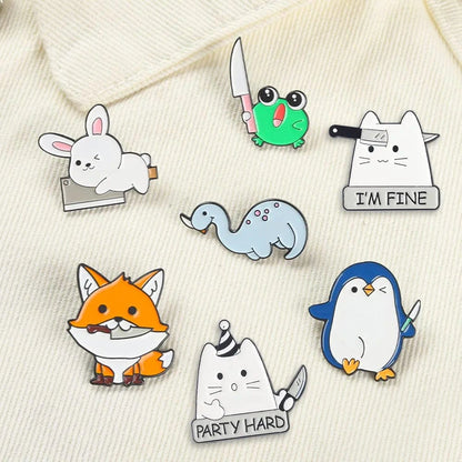 Cute Enamel Pins, Cartoon Pin Brooches Set, Funny Aesthetic Backpack Pins Lapel Badge Pins for Backpacks Jackets Hats Bags