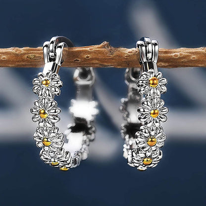 Cute Flower Daisy Earrings,Exaggerated Fashion Daisy Earrings,Trendy Light Luxury Fashion Female Retro for Wife Girlfriend