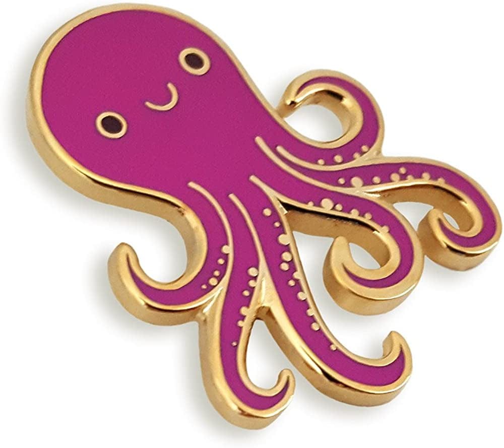 Cute Purple Octopus Enamel Lapel Pin