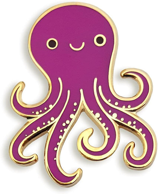 Cute Purple Octopus Enamel Lapel Pin