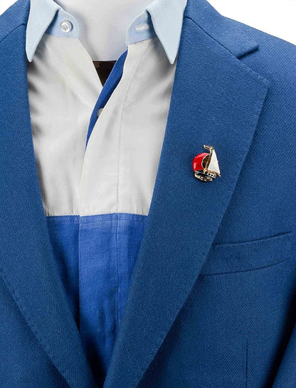Cute Sail Boat Lapel Pin Badge Coat Suit Collar Accessories Brooch for Men