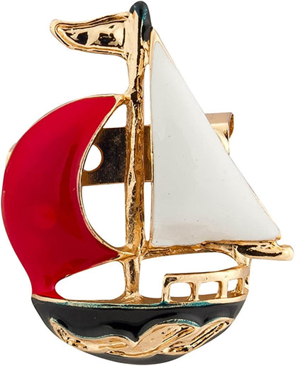 Cute Sail Boat Lapel Pin Badge Coat Suit Collar Accessories Brooch for Men