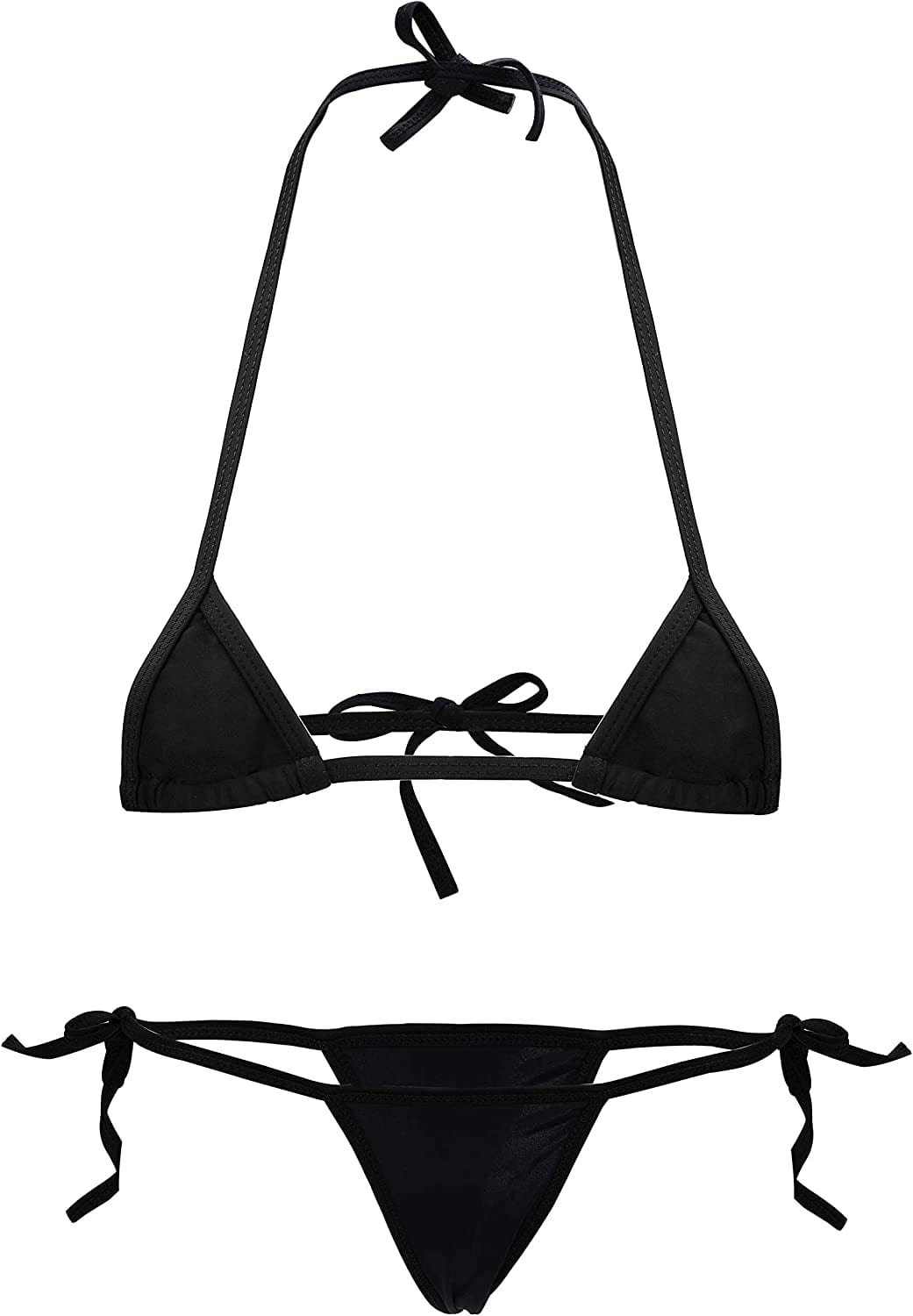 Cute Sexy Anime Lingerie Bra and Panty Set Lolita Cosplay Micro Underwear Suit Kawaii for Women Black-1