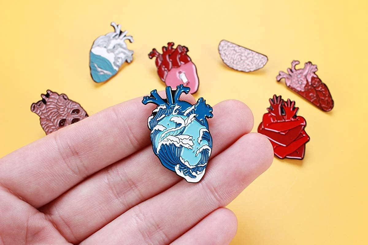 Cute Unique Enamel Pin Set - Novelty Art Enamel Lapel Pin Set - Funny Cartoon Enamel Brooch Pin Pack for Girls Boys Women Men