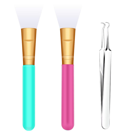 Makeup Brush Set, 3 PCS Silicone Face Mask Brush,Soft Silicone Mask Beauty Tool Facial Mud Mask Applicator Brush for Skincare Hairless Body Lotion Applicator Tools (1*Black Header Remover, 2*Brush) Health & Beauty > Personal Care > Cosmetics > Cosmetic Tools > Makeup Tools nonbrand   