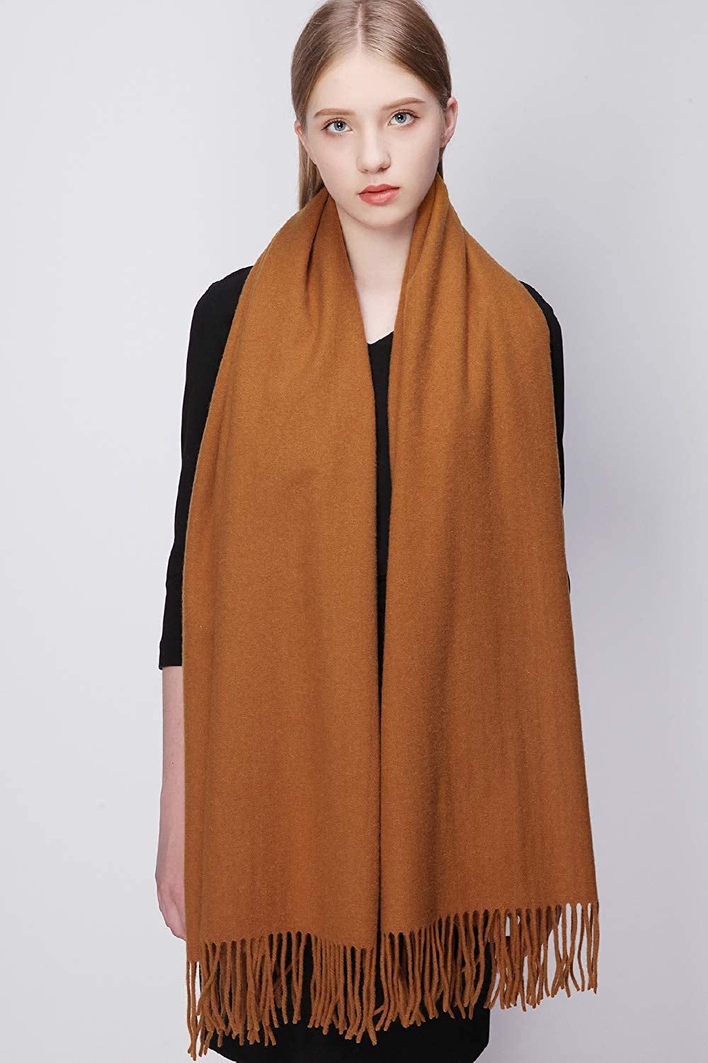 RIIQIICHY 100% Wool Scarf Pashmina Shawls and Wraps for Women Cashmere Warm Winter More Thicker Soft Scarves Apparel & Accessories > Clothing Accessories > Scarves & Shawls RIIQIICHY   