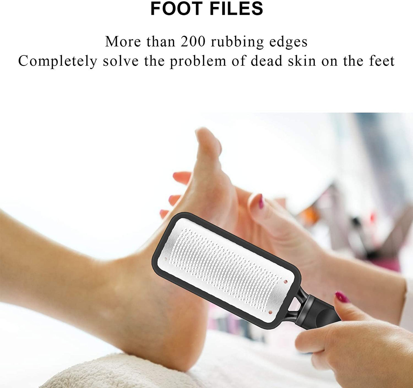 Setsail Foot File Callus Remover Metal Surface Foot Scrubber Premium Stainless Steel Pedicure Tools Can Be Used on Both Wet and Dry Feet, Foot Scraper for Dead Skin Foot Care Health & Beauty > Personal Care > Foot Care SetSail   