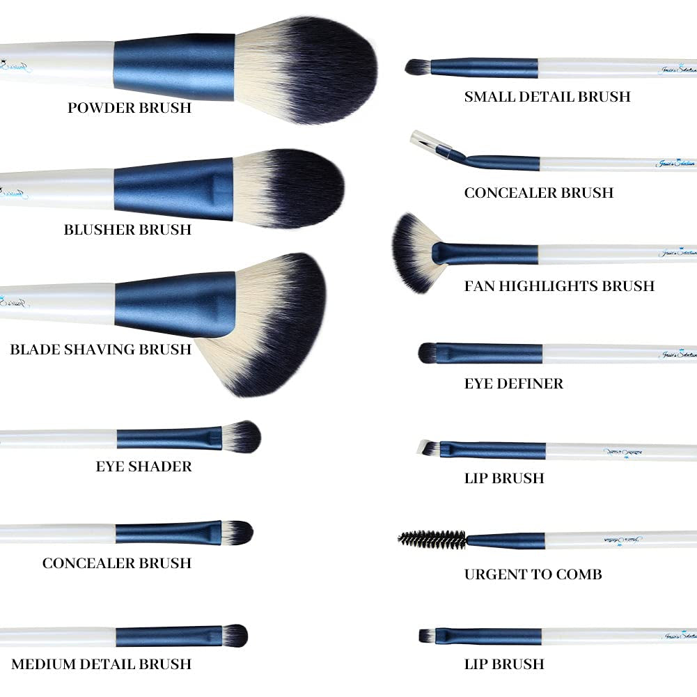 JESSIE'S SELECTION Makeup Brushes 12 Pcs Professional Makeup Brush Set with Brush Holder Makeup Brush Cleaner Eyeshadow,Blush,Lip,Concealer,Face Mask,Blending,Full Face Cosmetic Makeup Kit Health & Beauty > Personal Care > Cosmetics > Cosmetic Tools > Makeup Tools jessie's selection   