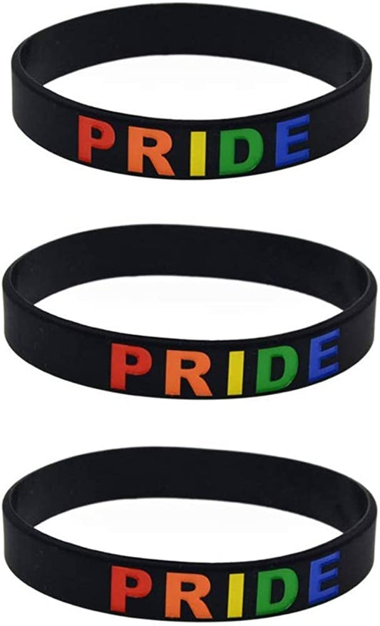 JOYID Pride Gay Rainbow Bracelets Silicone Rubber Wristbands Bracelets Apparel & Accessories > Jewelry > Bracelets RUIXIN 3pcs  