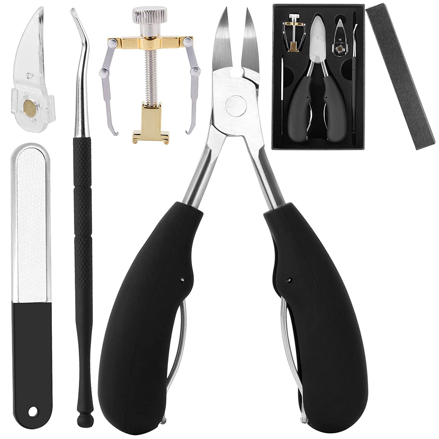 Ingrown Toenail Tool, Nail Clippers for Thick Nails, 5Pcs Toe Nail Clippers Treatment Tool for Thick Nails, Stainless Steel Toenails Trimmer and Professional Podiatrist Toenail Removal Kit Health & Beauty > Personal Care > Cosmetics > Cosmetic Tools > Nail Tools Mintiml   
