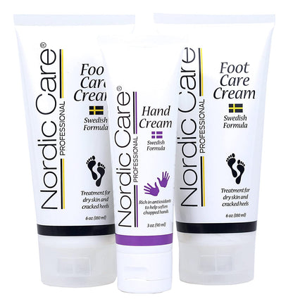 Nordic Care Foot Care Cream 6 Ounces. (Pack of 2) plus Hand Cream. Hydrates and Treats Severely Cracked Heels. Health & Beauty > Personal Care > Foot Care Nordic Care   